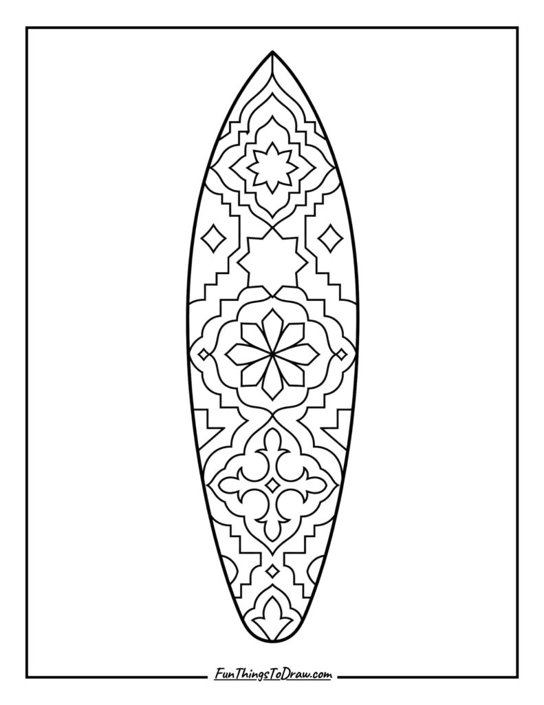 Moroccan Tile Magic surfboard