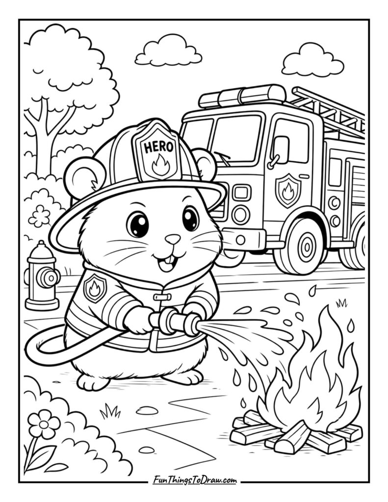 Hamster Firefighter Saving the Day