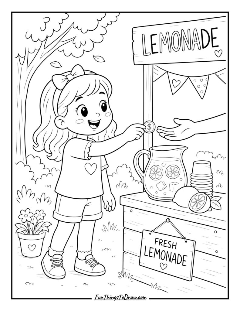 Lemonade Stand with a Customer