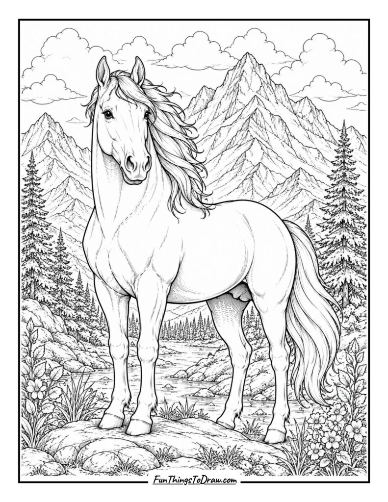 Mountain Horse coloring page