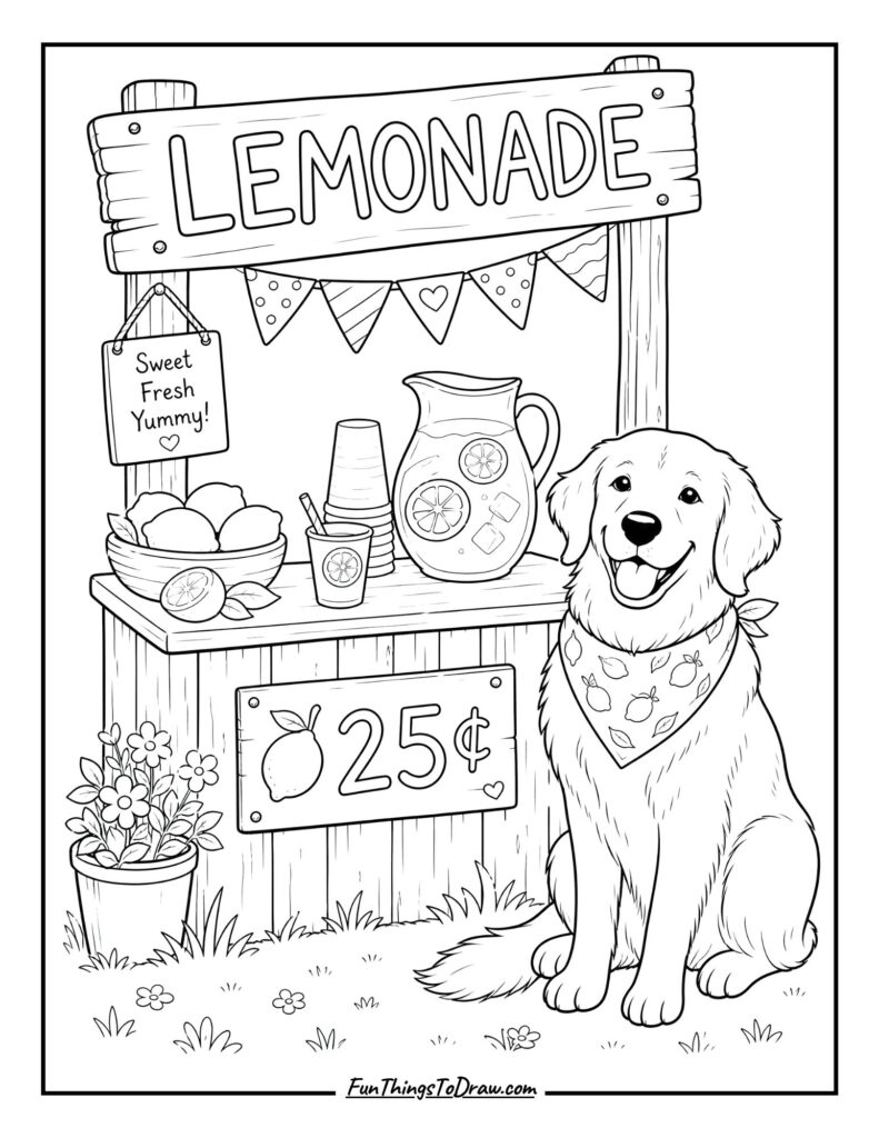 Lemonade Stand with a Dog