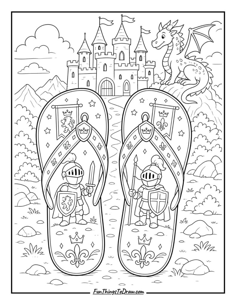 Medieval Castle Flip-Flops