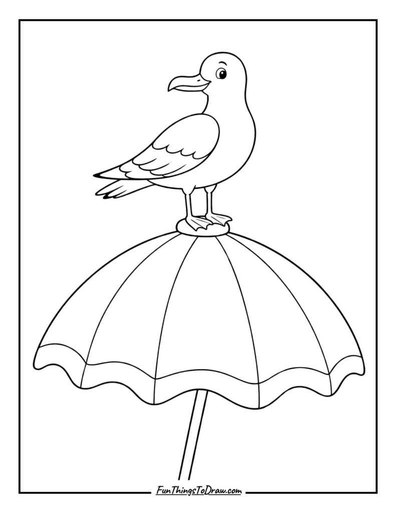 Seagull's Perch Umbrella coloring page