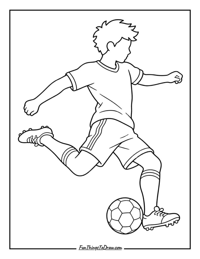 Soccer Player Silhouette coloring page