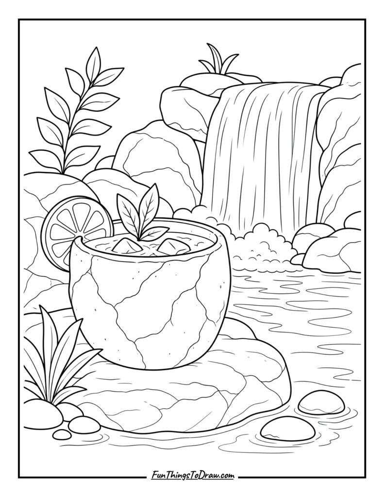 Waterfall Wonder Water coloring idea