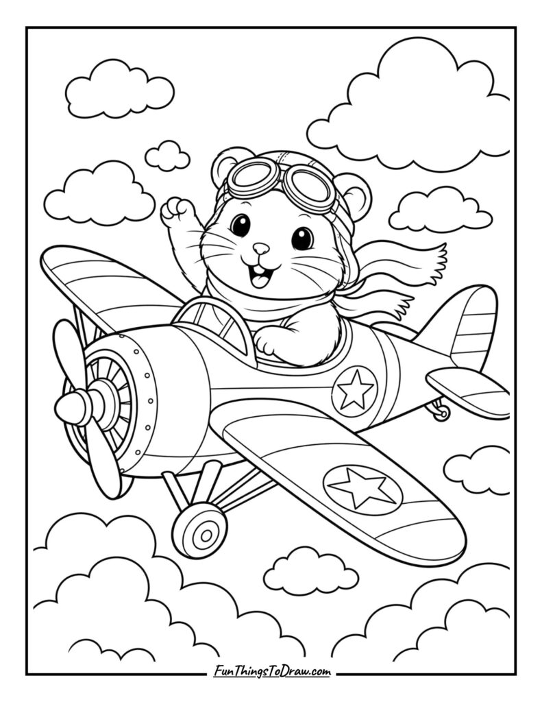 Hamster Pilot Flying a Plane