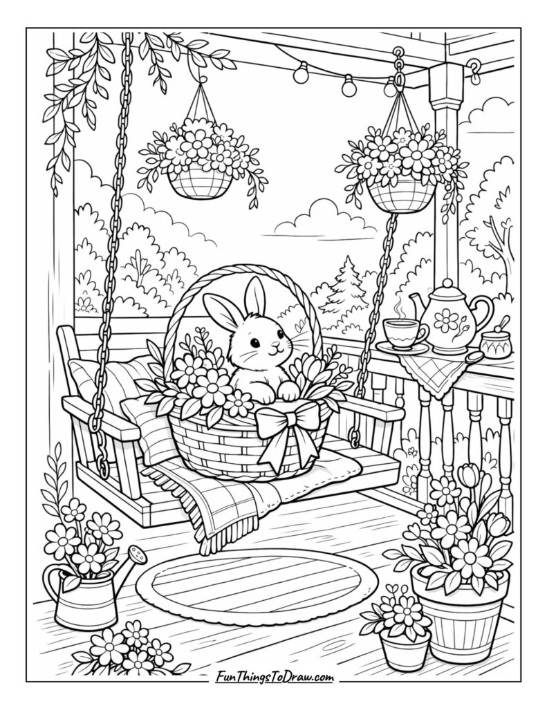 Bunny Basket Porch Swing