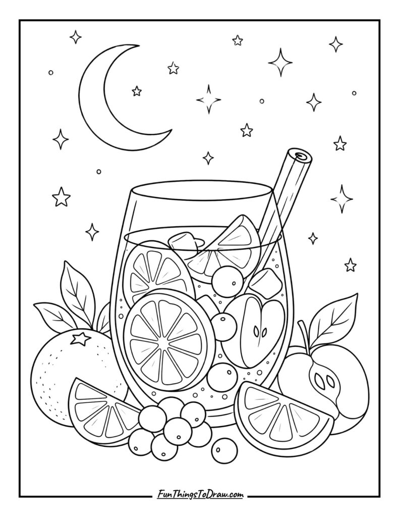 Starry Night Sangria coloring page