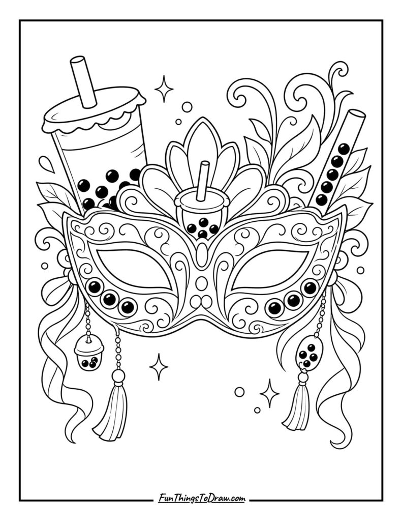 Boba Tea Carnival Mask