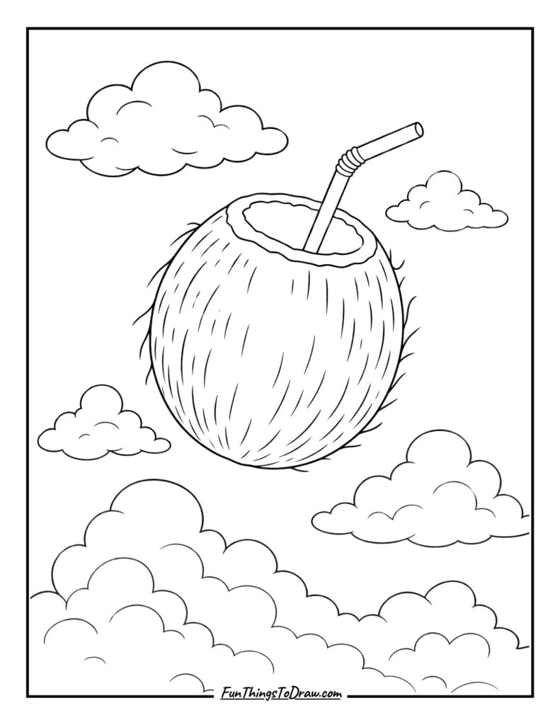 Surreal Coconut coloring page
