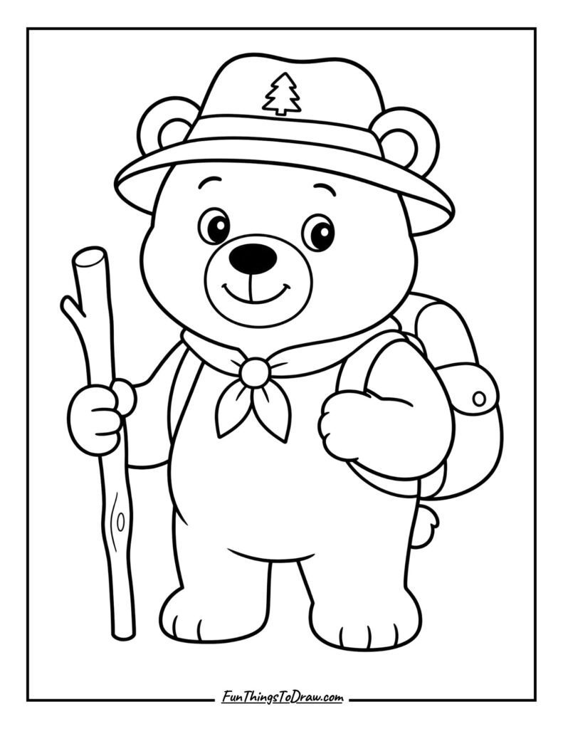 Camp Mascot (summer camp coloring page)