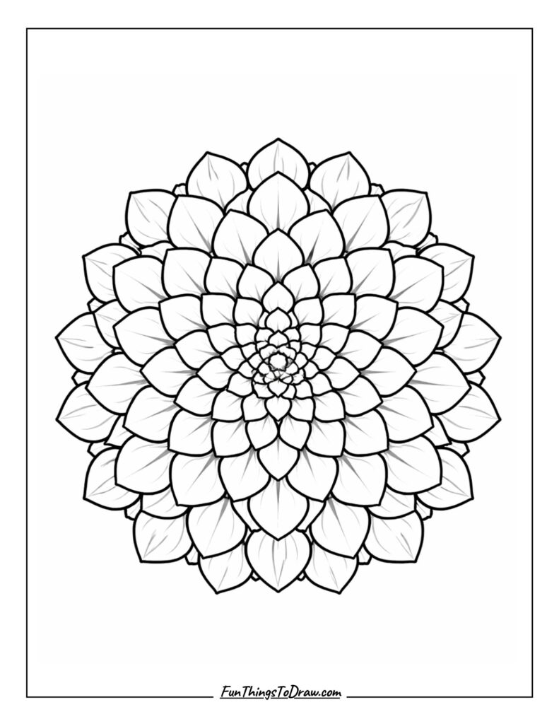 Succulent mandala coloring page for adults