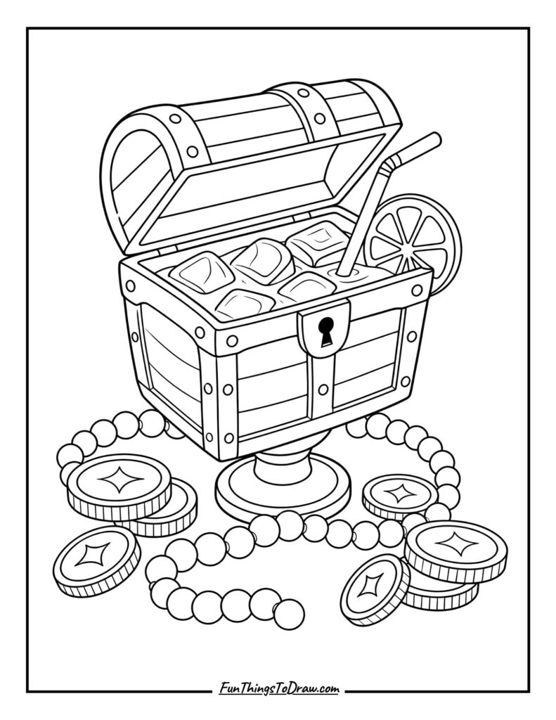 Sunken Treasure Sip coloring page