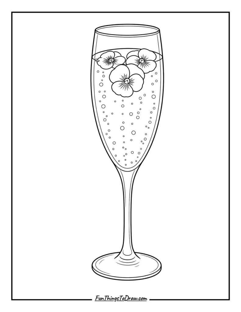 Floating Flower Fizz coloring page