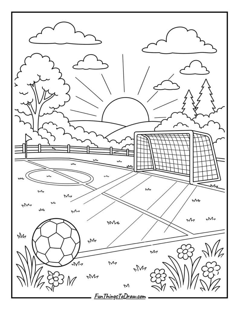 Soccer Field at Sunset
