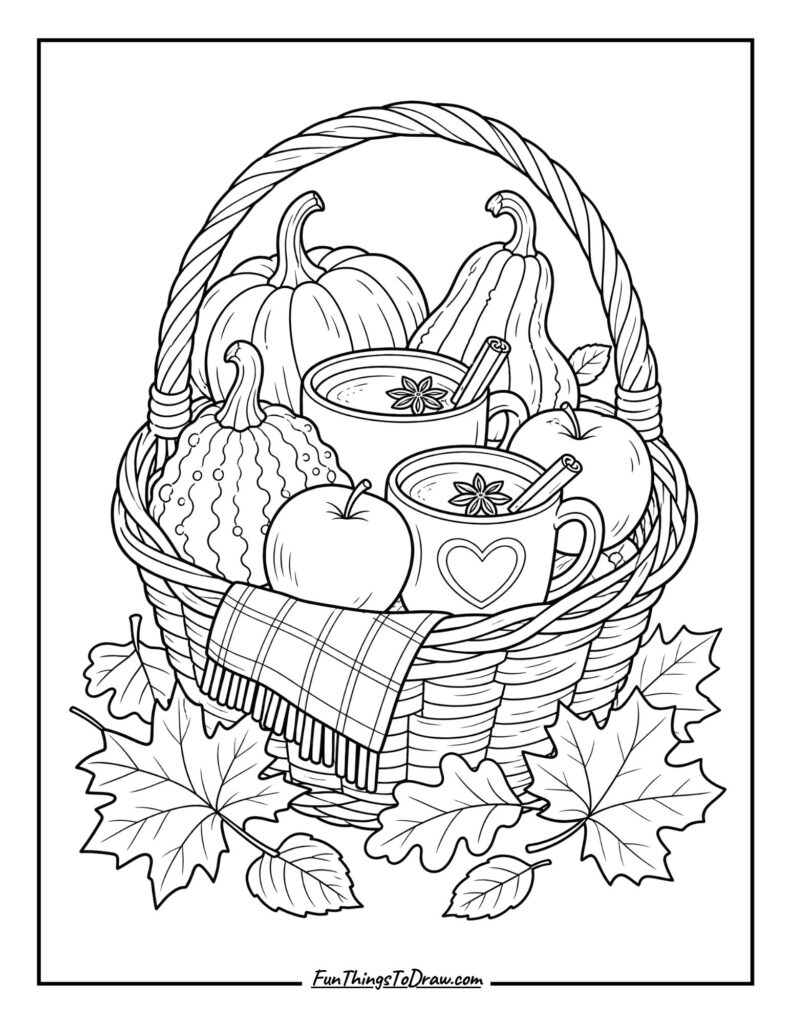 Autumn Harvest Feast coloring page