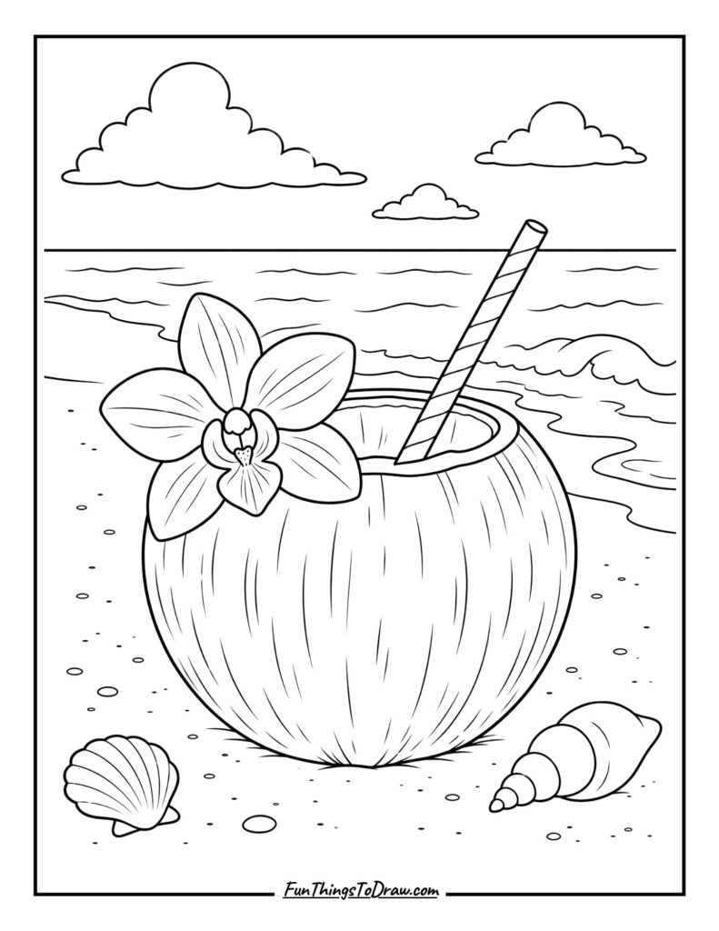 Coconut Dream Delight coloring page