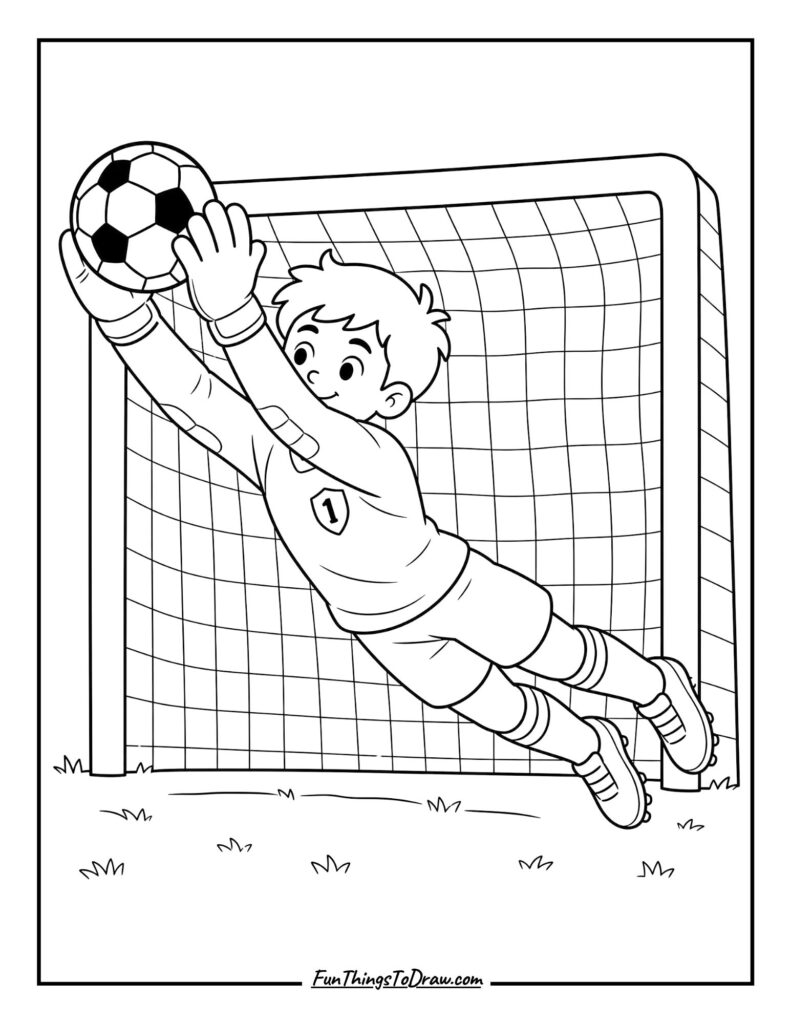Goalkeeper's Save coloring page