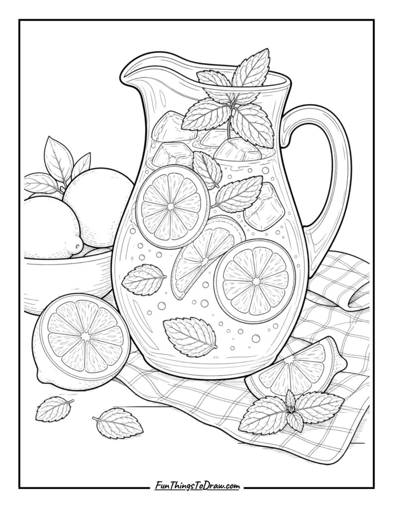 Lemonade Pitcher coloring page