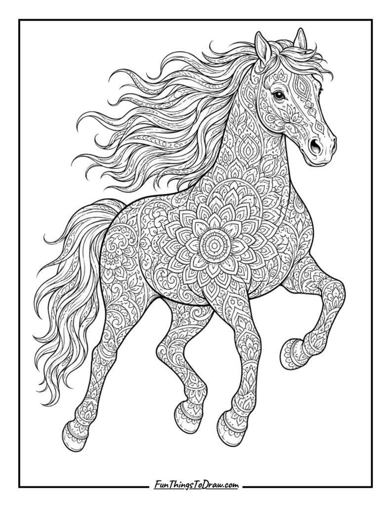Mandala Horse coloring page