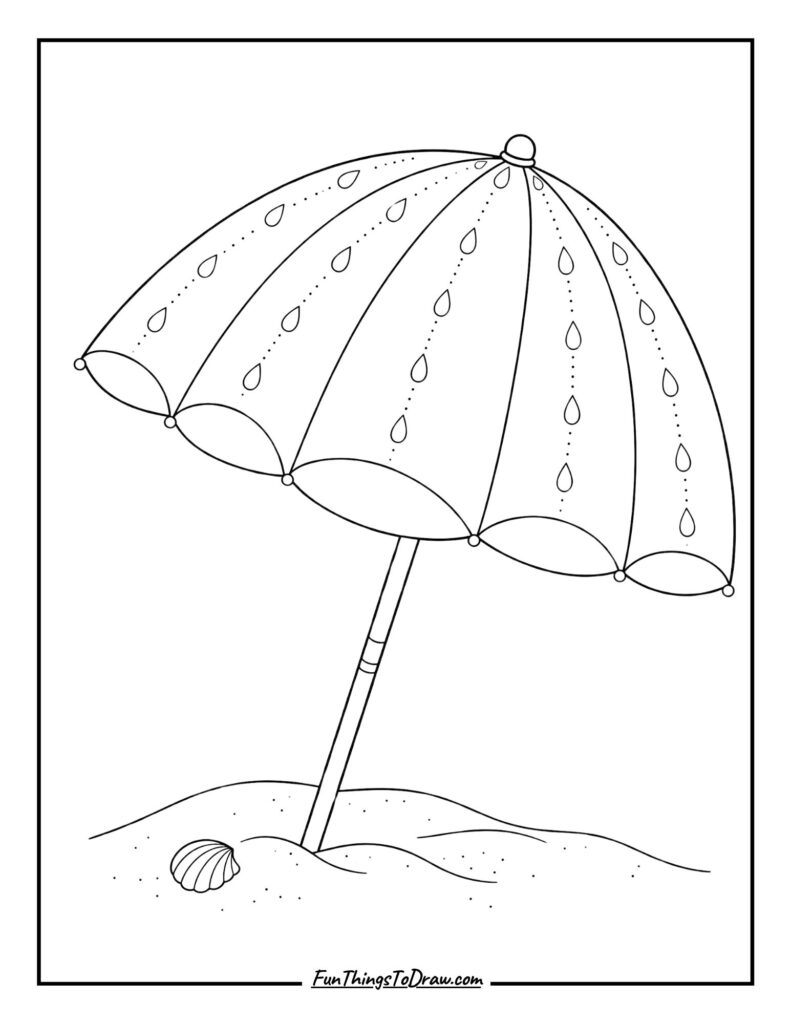 Raindrop Pattern Umbrella coloring page