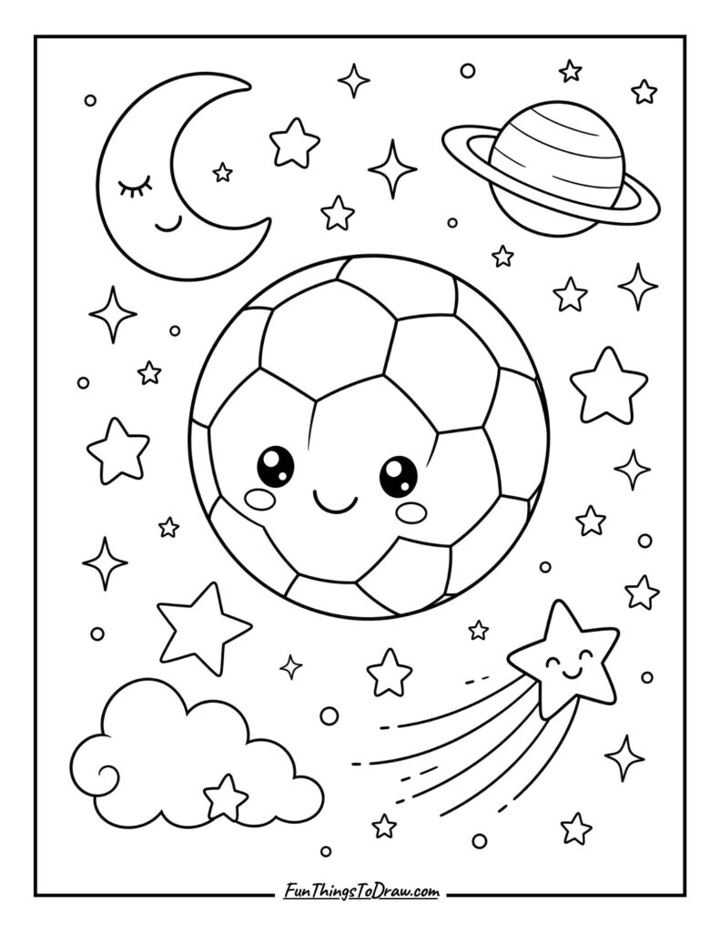 Soccer Ball with Stars coloring page