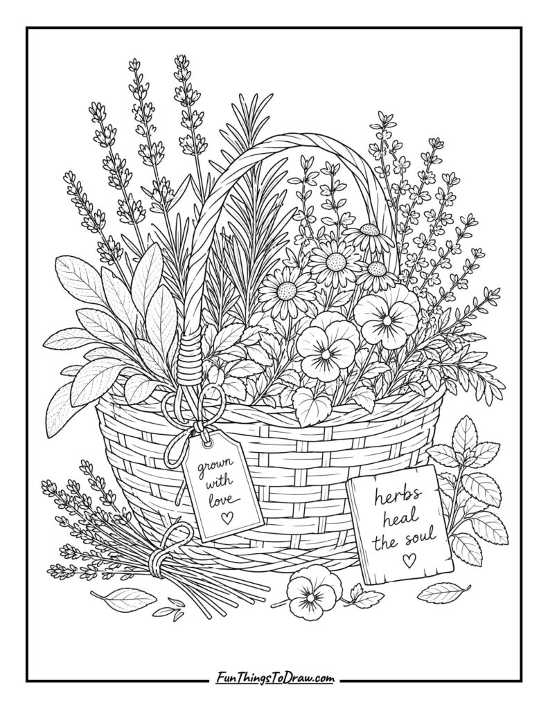 Basket of Garden Herbs