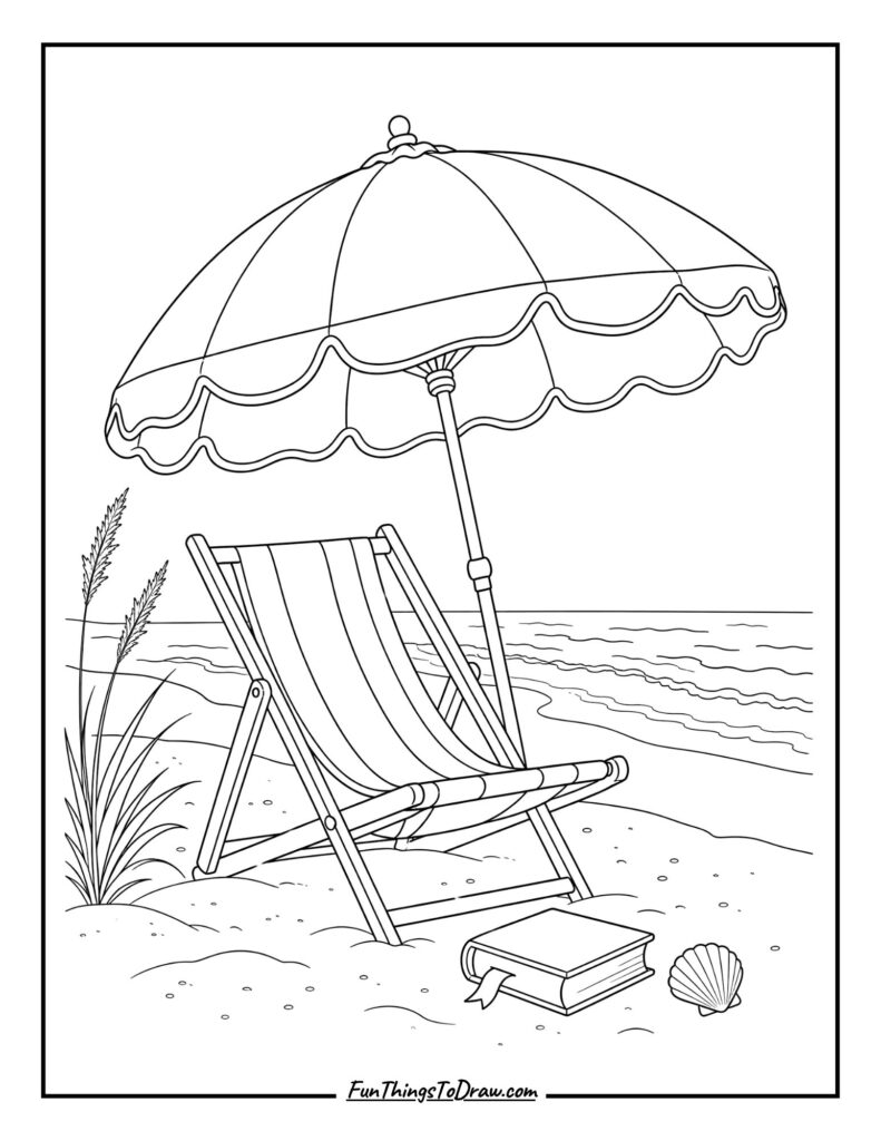 Beach Umbrella and Chair