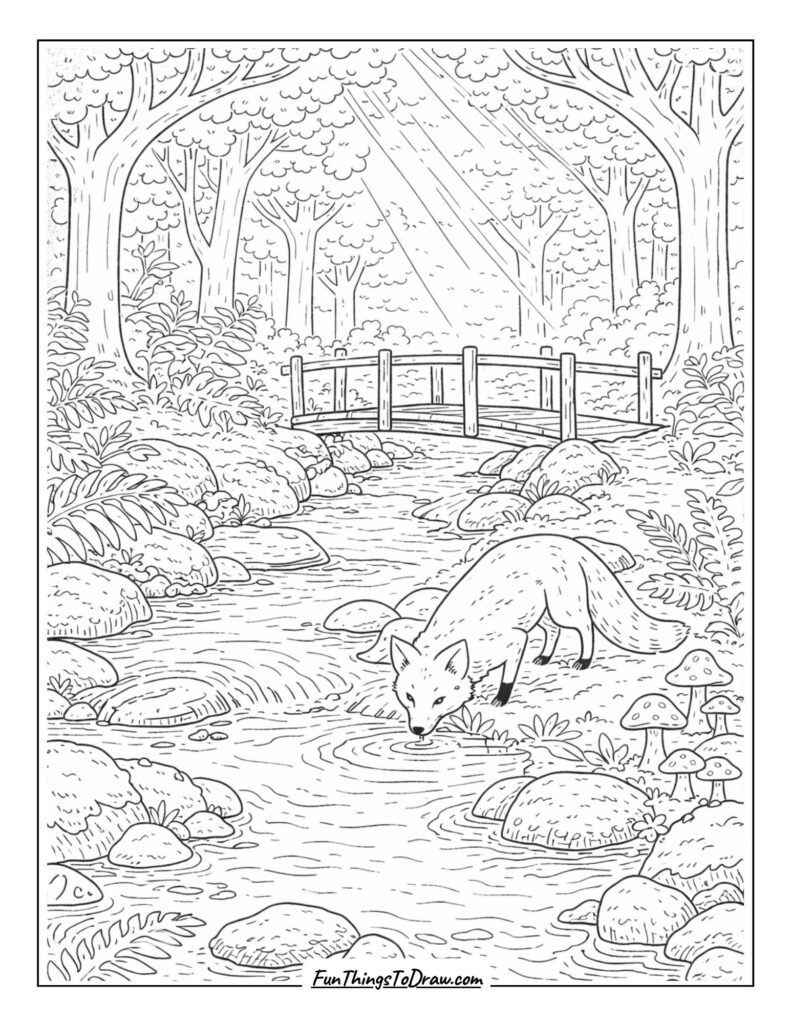 Fox at the Forest Stream