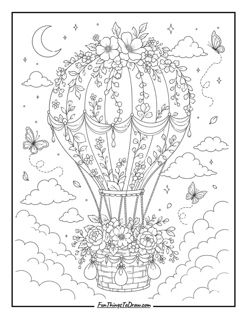 Floral Hot Air Balloon