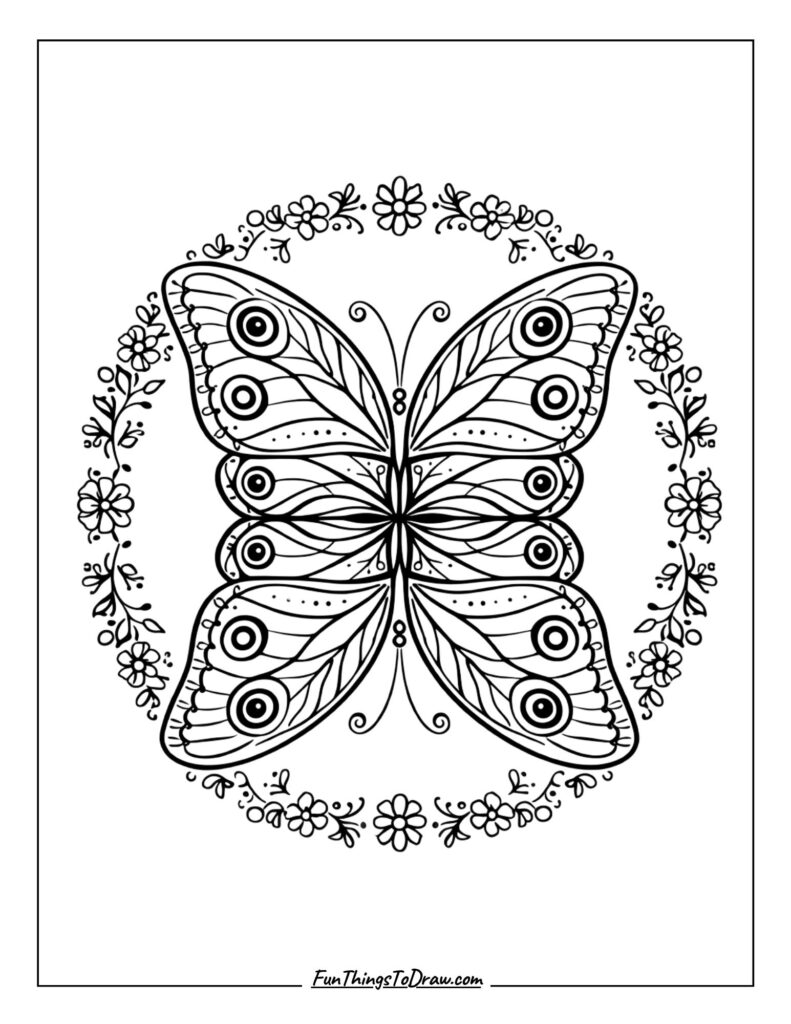 butterfly mandala coloring page