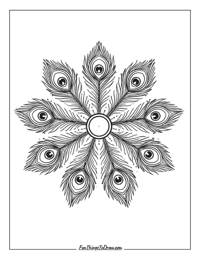 peacock feather mandala