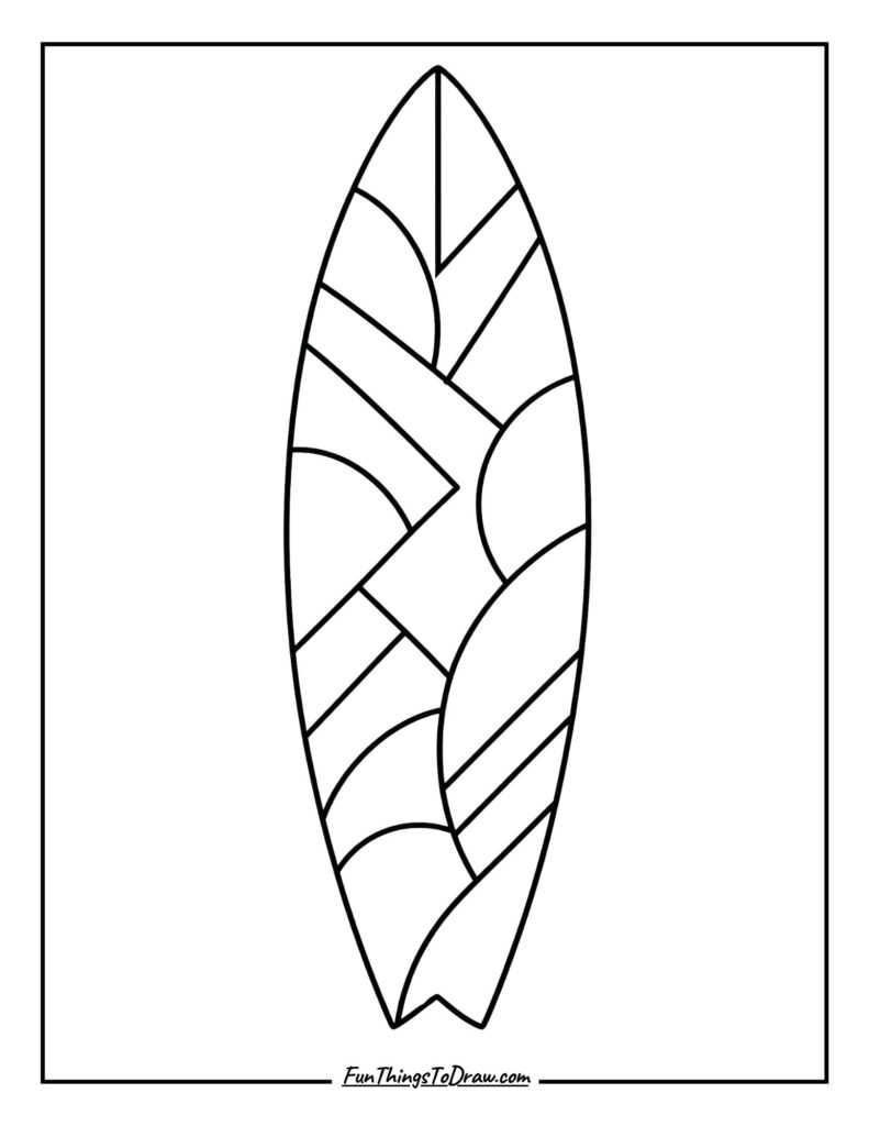 Abstract Geometric Flow surfboard