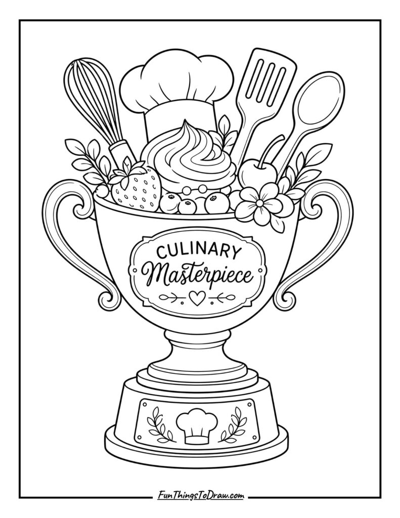 Culinary Masterpiece Trophy Coloring Page