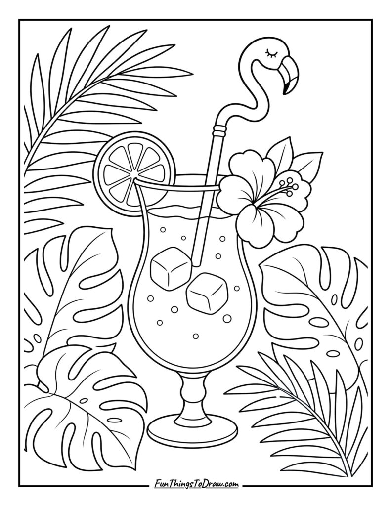 Flamingo Fizz Fantasy coloring page