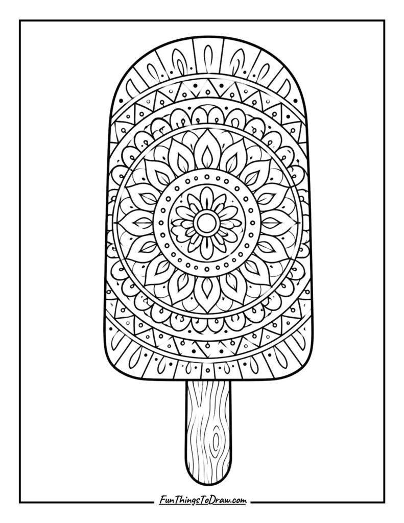 Mandala Popsicle coloring page