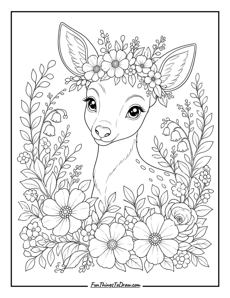 Forest Animal with Flower Crown
