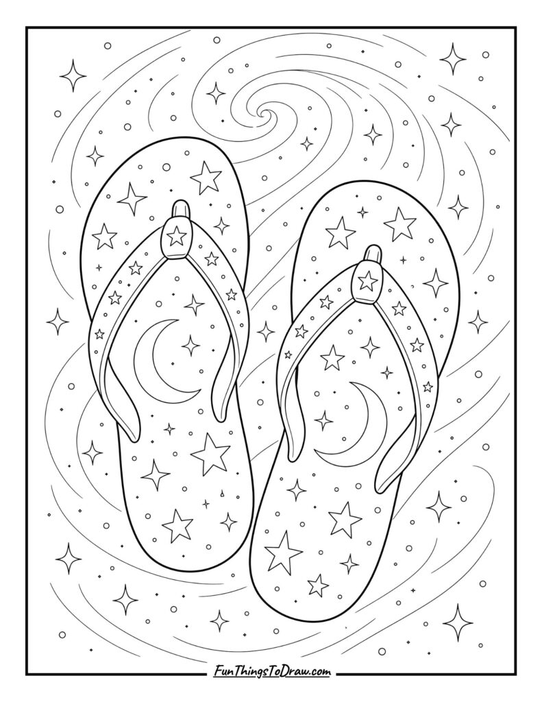 Starry Night Flip-Flops