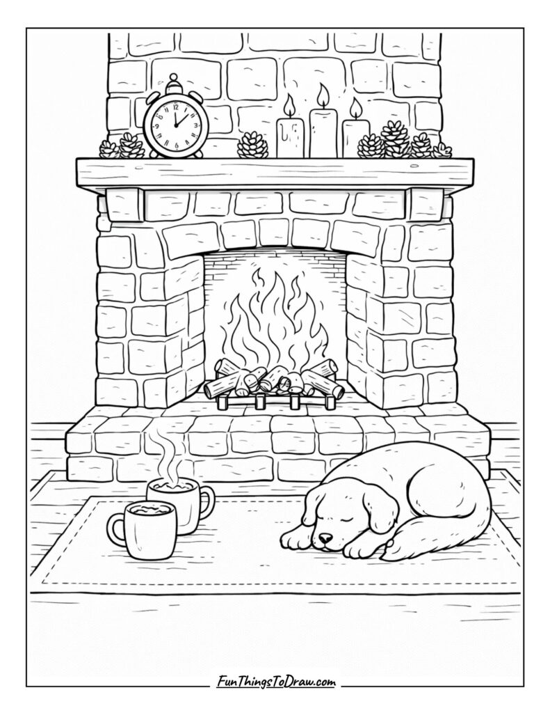 Warm Fireplace Retreat
