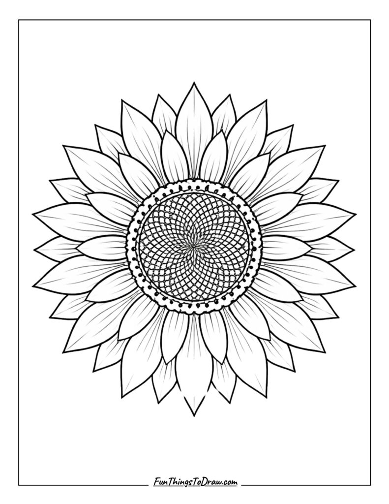 sunflower mandala coloring page
