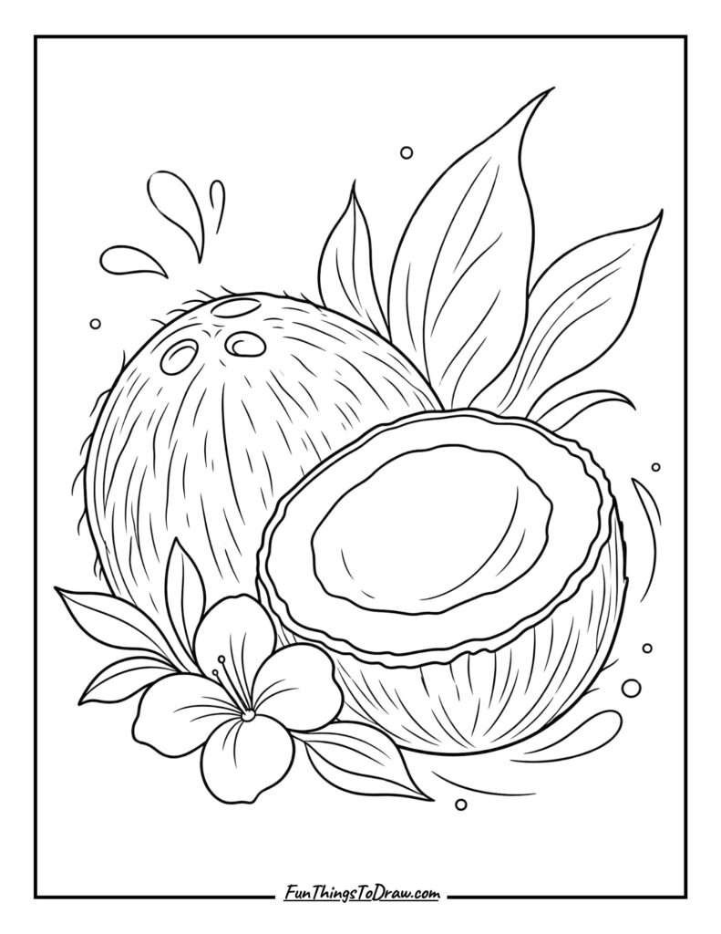 Abstract Coconut Coloring Page