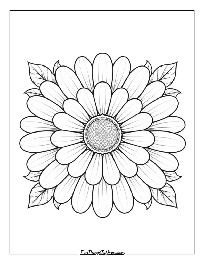 daisy mandala coloring page