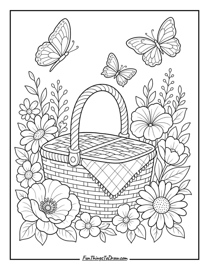 Butterfly Garden Delight coloring page