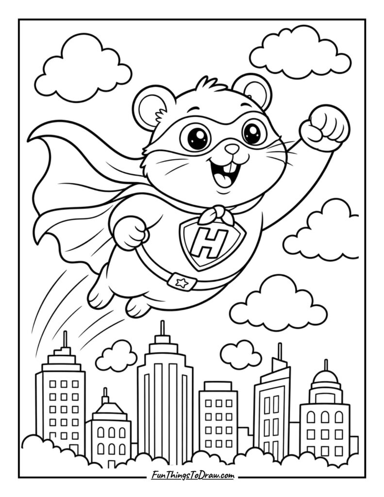 Hamster Superhero Flying