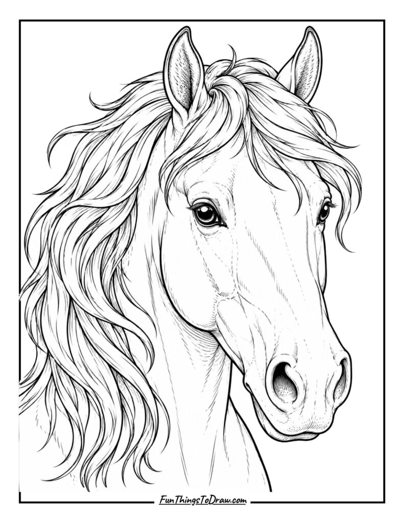 Horse Portrait coloring page