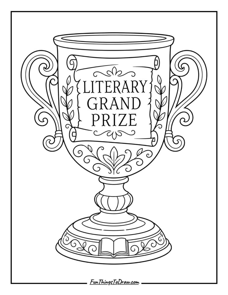 Literary Grand Prize Goblet Trophy Coloring Page