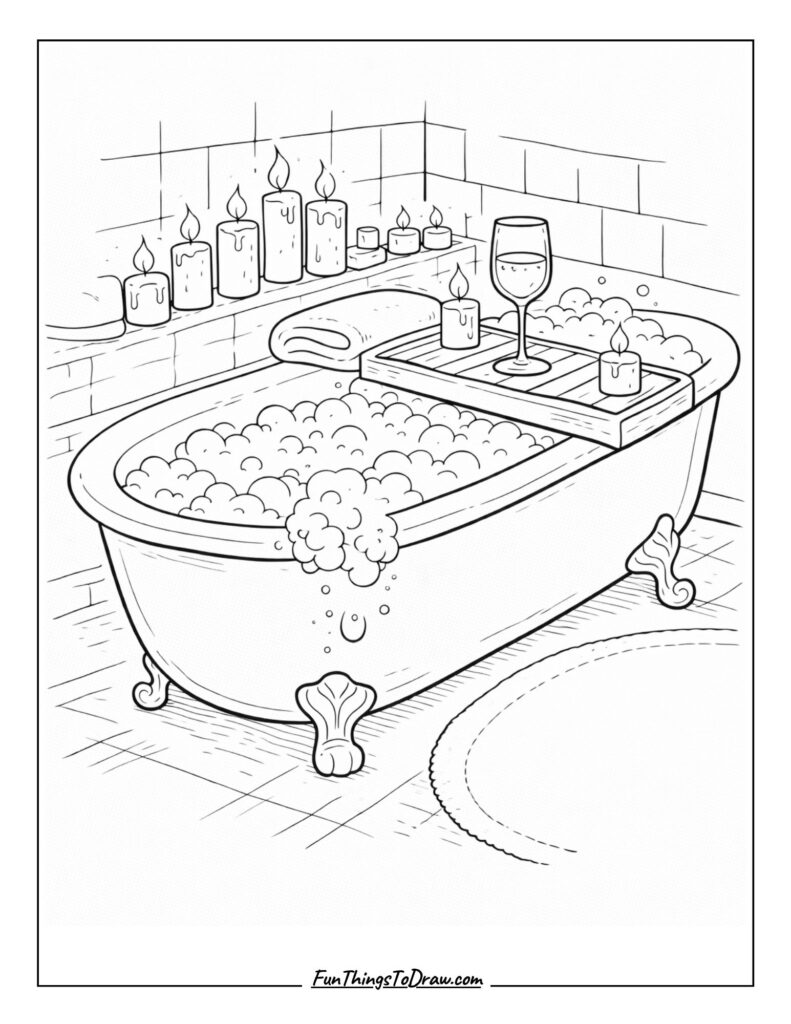 Luxury Bubble Bath coloring page