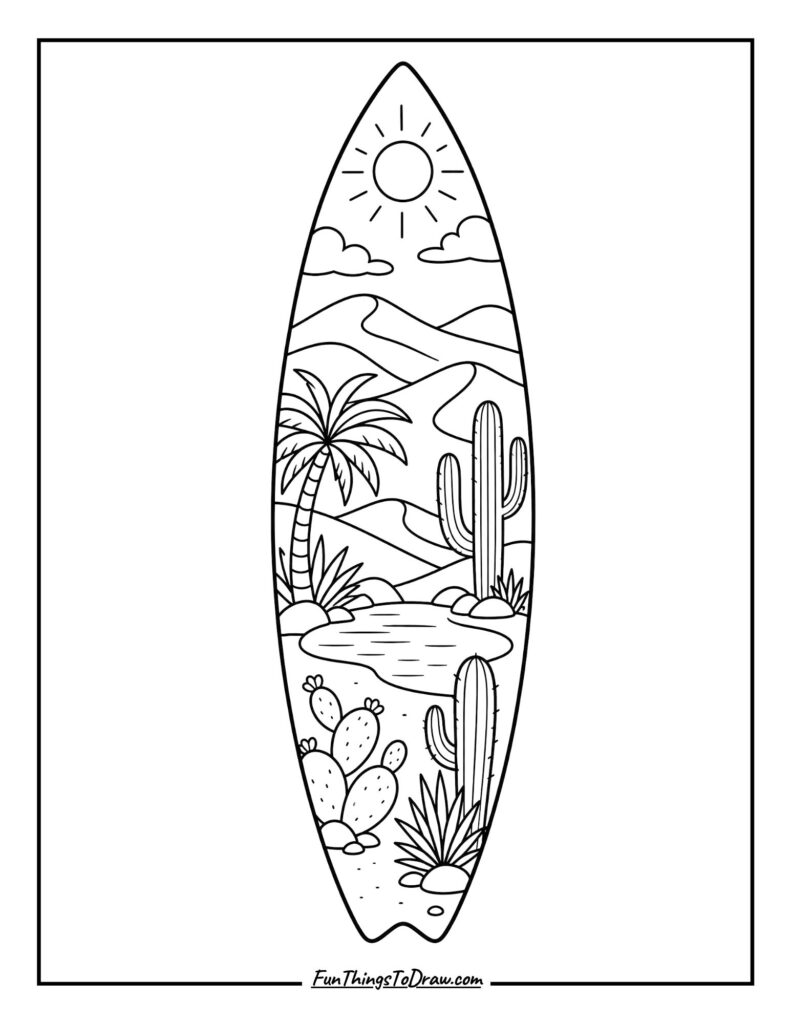 Desert Oasis Dream Surfboard