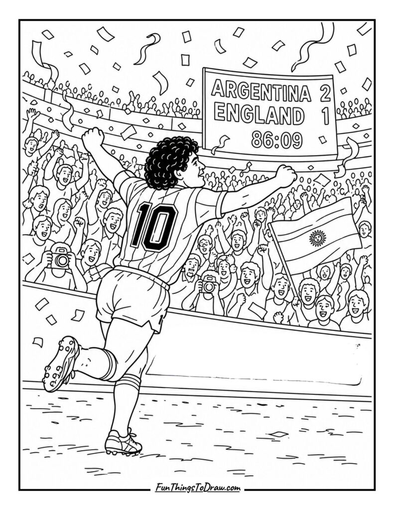 Historic World Cup Moment coloring page