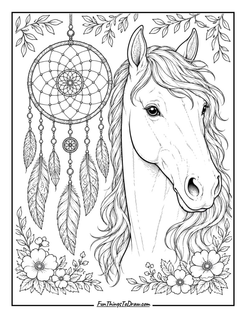 Horse with Dreamcatcher
